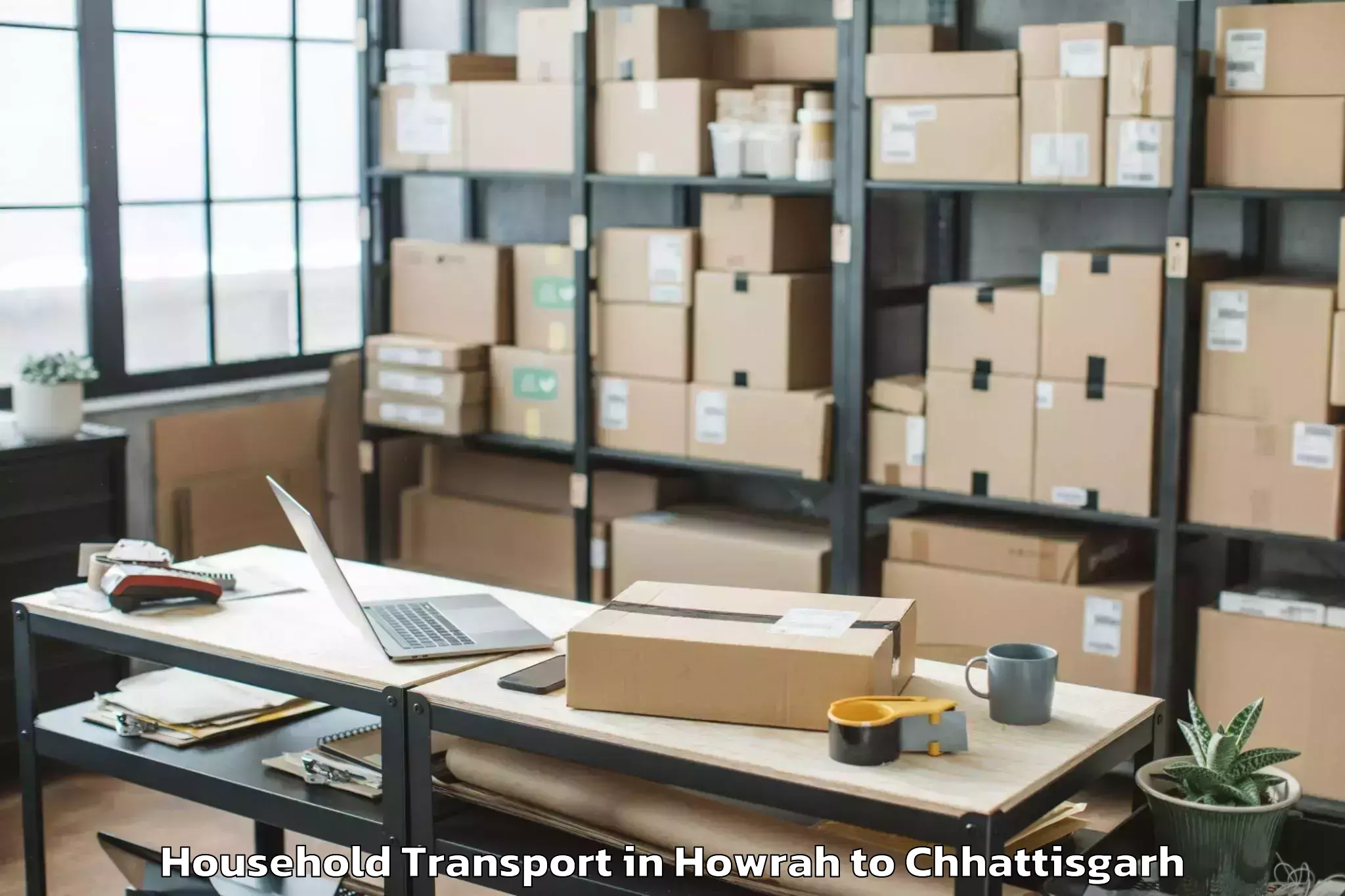 Top Howrah to Bhanupratappur Household Transport Available